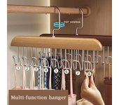 Colgador de almacenamiento multifuncional para mujer, colgador de armario resistente y duradero para el hogar, organizador para hombre, cinturón de corbata, gorro con tirantes para sujetador color de madera antigua