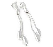 Les Trésors De Lily [E9669] - Boucles Argent 'Réglisse' Blanc blanco