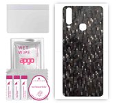 apgo Protective Skin Sticker for the back compatible with vivo Y3, Wrap Film, Foil, Vinyl - Pattern Carbon Black Pixel