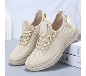 Zapatillas de deporte con cordones para mujer, deportivas para exteriores, color beige, para gimnasio, trabajo, informales, de tela, cómodas, ligeras, antideslizantes, para mujer 41