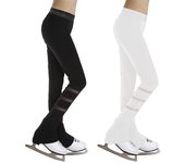 Pantalones de patinaje artístico para niñas, mallas de baile con diamantes de imitación de cintura alta, pantalones de retales, pantalones de entrenamiento práctica 5-6 Years negro
