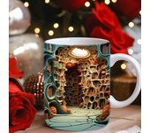 Taza de café de estantería con asa, cerámica resistente al calor, grado alimenticio, multifuncional, té, leche, agua, biblioteca, 300-400ML C