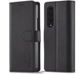 Funda de cuero tipo cartera para Samsung Galaxy Z Fold 5, 4, 3, 5G, Fold3, Fold4, con bolsillo para tarjetas, plegable, a prueba de golpes for Samsung Z Fold 3