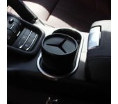 Mini bote de basura multifuncional para coche, portavasos, soporte para tapa de bote de basura para coche, accesorios interiores de plástico negro negro