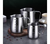 Tazas de leche de acero inoxidable con forma de flor, 350/600/1000 ml, nuevas cafeteras espresso 1000ml