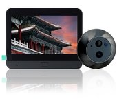 Cámara interior Tuya Wifi 1080P con mirilla, timbre con detección de movimiento PIR, visor de puerta, visión nocturna, 5000 mAh, pantalla LCD de 4,3 SY36 plata