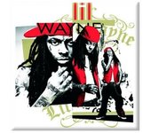 Imán para nevera con montaje de gorra roja de Lil Wayne One Size blanco/negro