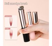 Cepillo de uñas reutilizable de silicona para pintar uñas, práctico y portátil, herramienta de manicura profesional para el hogar color rosa