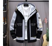 Chaqueta de invierno para hombre, chaqueta con capucha, chaqueta holgada, talla grande CN8XL 8XL negro