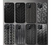 Funda de teléfono con textura de banda de rodadura de neumático negro para Iphone 11 12 Mini 13 14 Pro Xs Max X 8 7 6s Plus 5 Se Xr Shell iPhone8