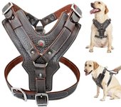 Cabestrillo de pecho de piel de vaca para perros medianos y grandesEslinga de pecho de cuero de vaca para perros de entrenamientoEslinga de pecho de chaleco M marrón