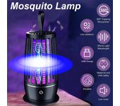 Asesino de insectos al aire libre, Asesino de mosquitos electrónico para interiores y exteriores, Asesino de moscas, Lámpara ultravioleta para matar mosquitos de 3600 V negro