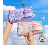 1 bolsa de lápices de la PC, caja de lápices, bolsa bonita, papelería coreana, bolsa de lápices para la vuelta a la escuela, lápiz bonito LXY color rosa