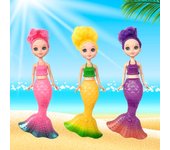 Mini muñeca de princesa sirena con brillo colorido de 20CM, juguete para niñas, ojos grandes 3D, trajes completos de princesa BJD, colección de vestidos, regalo de muñeca para niños color rosa