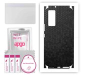 apgo Protective Skin Sticker for the back+sides compatible with Vivo V21e 5G, Full Wrap Film, Foil, Vinyl - Pattern Black Honeycomb