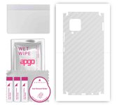 apgo Protective Skin Sticker for the back+sides compatible with Samsung Galaxy A42 5G, Full Wrap Film, Foil, Vinyl - Pattern Transparent Carbon