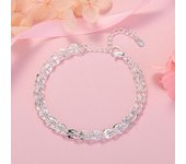 S925 Tornos Elegantes de Plata Esterlina Pulseras de Patrón Tallado para Mujer Accesorios de Moda Joyería Fiesta de Bodas Regalos Navideños 20cm 8inches