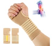 Muñequera de seguridad deportiva vendaje elástico muñequera soporte para artritis esguince Protector carpiano accesorios de mano beige