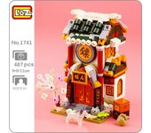 LOZ 1741 City Street Chinatown Post Office Express Shop arquitectura Mini bloques de construcción juguete sin caja