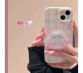 Funda de teléfono suave con soporte de perro y flor de celosía coreana Ins para Iphone 14 12 11 13 Pro Max Xr X Xs Max, funda protectora trasera for iphone 14