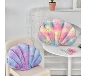 Almohada decorativa con forma de concha de mar colorida, temática oceánica, relleno completo y elástico, juguete de felpa para sofá cama, decoración para sofá, almohada para siesta de oficina, almohada para asiento de coche S