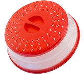 Cubierta para microondas para alimentos, cubiertas plegables para salpicaduras y platos para microondas, tapa de fácil agarre y colador de alimentos, apto para lavavajillas One Size