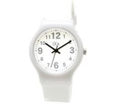 Gafas de sol J-AXIS TCL27-W para mujer (Reloj colorido Llama del sol) Reloj redondo analógico blanco