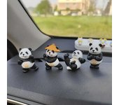 Decoración de coche con forma de panda de dibujos animados, juguetes populares, souvenirs, miniaturas de jardín de hadas, figuras de acción, decoración de escritorio para el hogar.