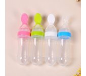 Biberón Cuchara Suplemento Alimenticio Biberón De Cereal De Arroz Cuchara Exprimible Para Bebé Cuchara De Gel De Sílice 90ml blanco
