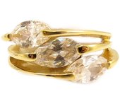 Anillo Blanco 'Trilogy' Chapado en Oro 54 blanco