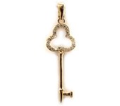 Les Trésors De Lily [L1295] - Colgante chapado en oro 'Clé Déesse' oro blanco - 25x10 mm oro