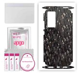 apgo Protective Skin Sticker for the back+sides compatible with Xiaomi 12, Full Wrap Film, Foil, Vinyl - Pattern Carbon Black Pixel
