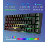 HXSJ V200 con cable K68 RGB Streamer Mini teclado para juegos teclado de membrana sin conflictos de 19 teclas pero blanco