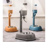 Cuenco antipunta para perro con botella de agua potable, dispensador automático de plástico, alimentador, hervidor colgante, contenedor de comida para gatos, suministros para mascotas