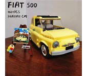 960 piezas dos en uno, bloques de construcción de juego, coche amarillo clásico, juguetes de ladrillos para ensamblar vehículos amarillo