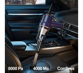 Nueva aspiradora de coche inalámbrica 8000Pa y plumero de aire Aspiradora de mano inalámbrica para coche Mini aspiradora de doble uso para el hogar y el coche negro