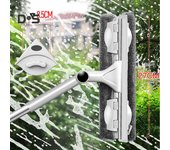 Trendshome Decor Cepillo de limpieza de vidrio de doble cara Limpiador telescópico de ventanas de gran altura one size blanco