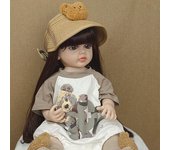 Muñeca Reborn de oso de 55 Cm, ​​muñeca bebé de silicona completa, bonita niña pequeña realista para acompañar muñeco bebé, regalo Bjd para niña