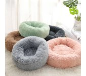 Nido de peluche para mascotas, nido de invierno para gatos, nido para perros, cálido, desmontable y lavable, redondo, cama para mascotas, decoración universal de temporada. 40cm gris claro