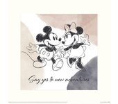 Disney Di sí a las nuevas aventuras Mickey y Minnie Mouse Print 40cm x blanco/negro