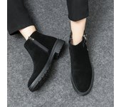 Botas Chelsea altas de piel mate para hombre: Tamaño grande, suela gruesa, color sólido para otoño/invierno. 45