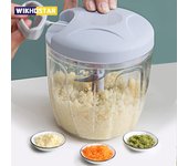 Picadora de ajo de 500/900ML, cortadora de verduras giratoria Manual, rebanadora, trituradora de ajo y fruta, utensilio de cocina, licuadoras, picadora de carne 500ml azul