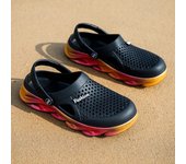 Zapatillas de moda para hombre y mujer, sandalias deslizantes con suela de Eva para playa, zapatos antideslizantes para baño interior y ocio para hombre y mujer 36 negro