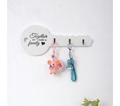 1 Juego de llaveros llamativos con diseño de letras, juego de llaveros rústicos Retro de madera, decoración de pared para el hogar negro