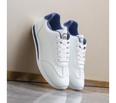 Zapatos Forrest Gump de gran tamaño para mujer, de comercio exterior, otoño 2024, nuevos zapatos de cuero de moda en color blanco contrastante, zapatos deportivos casuales con cordones 35 azul