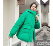 Parka gruesa y cálida para mujer, abrigo informal holgado de Color sólido con bolsillos grandes, chaquetas acolchadas de algodón, prendas de vestir, otoño e invierno M negro