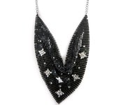 Les Trésors De Lily [M0649] - Collar negro 'Cotte de Maille' negro