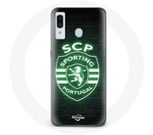 Coque maniacase pour Samsung Galaxy A20 scp sporting portugal lumineux fond noir