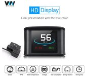 Escáner HUD P10 OBD2 para coche, pantalla frontal hacia arriba, herramienta de diagnóstico de pantalla OBDII integrada, velocidad del coche, voltaje, consumo de combustible