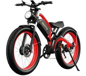 Bicicleta eléctrica DUOTTS N26 de 26 pulgadas, motor doble de 1500 W, batería Samsung de 48 V y 20 Ah rojo